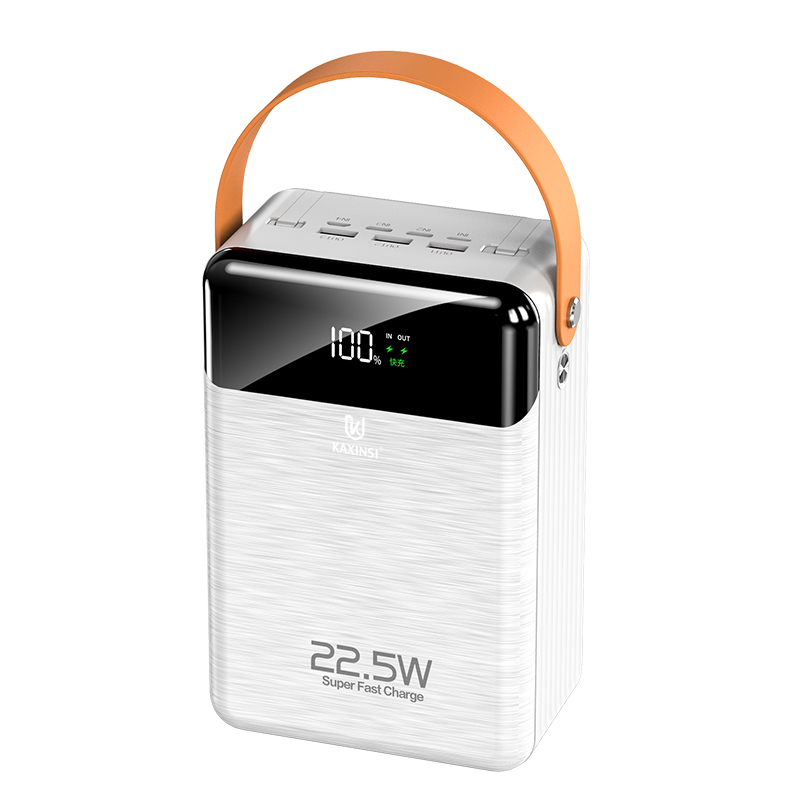 KAXINSI KP-376 80000mah 22.5W LED FastCharging power bank with type-ccable and 3USB-A and 2 USB-C、1lighting and 1 micro