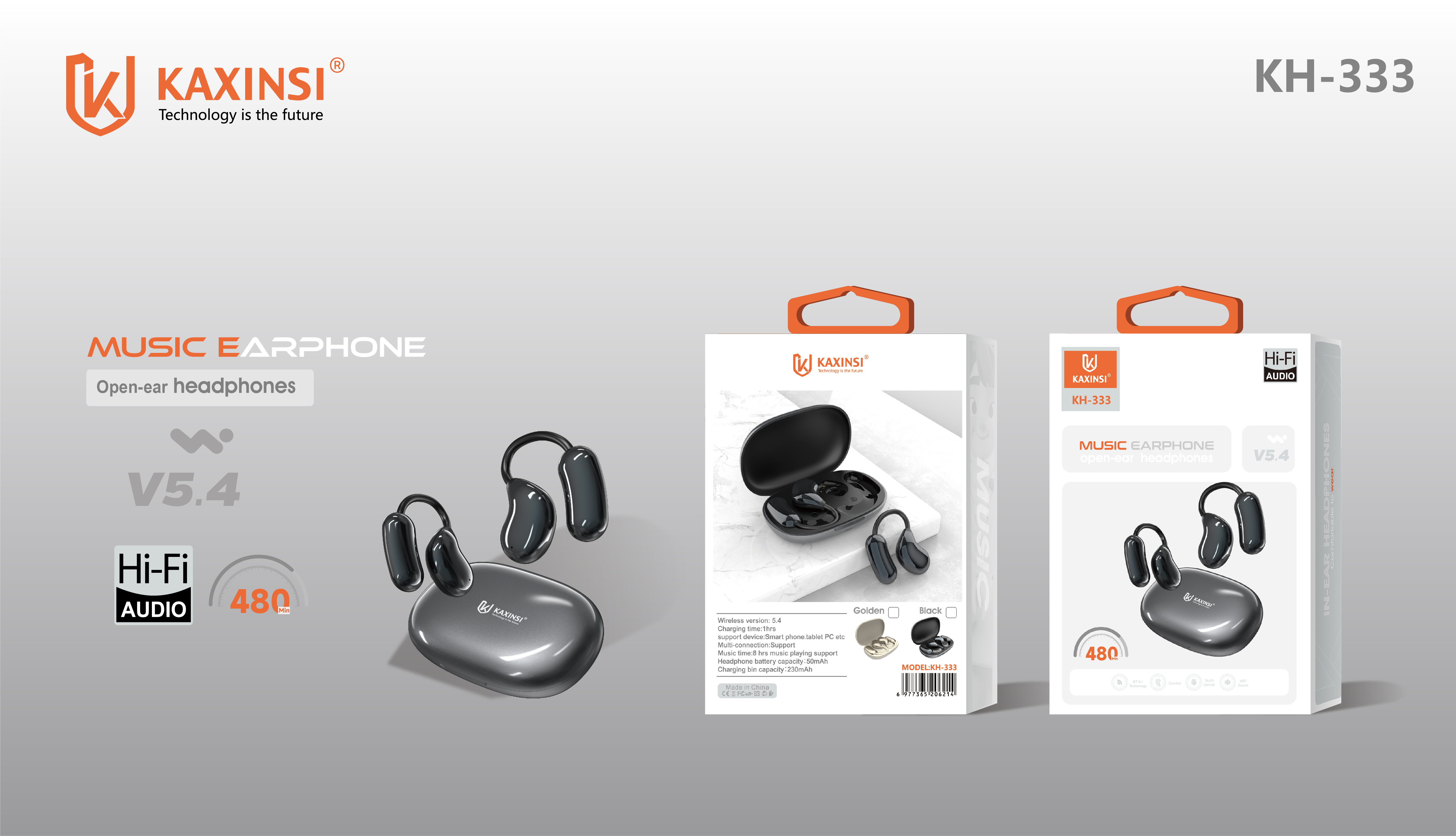 KAXINSI KH-333 V5.4 Open-ear wireless music earphone
