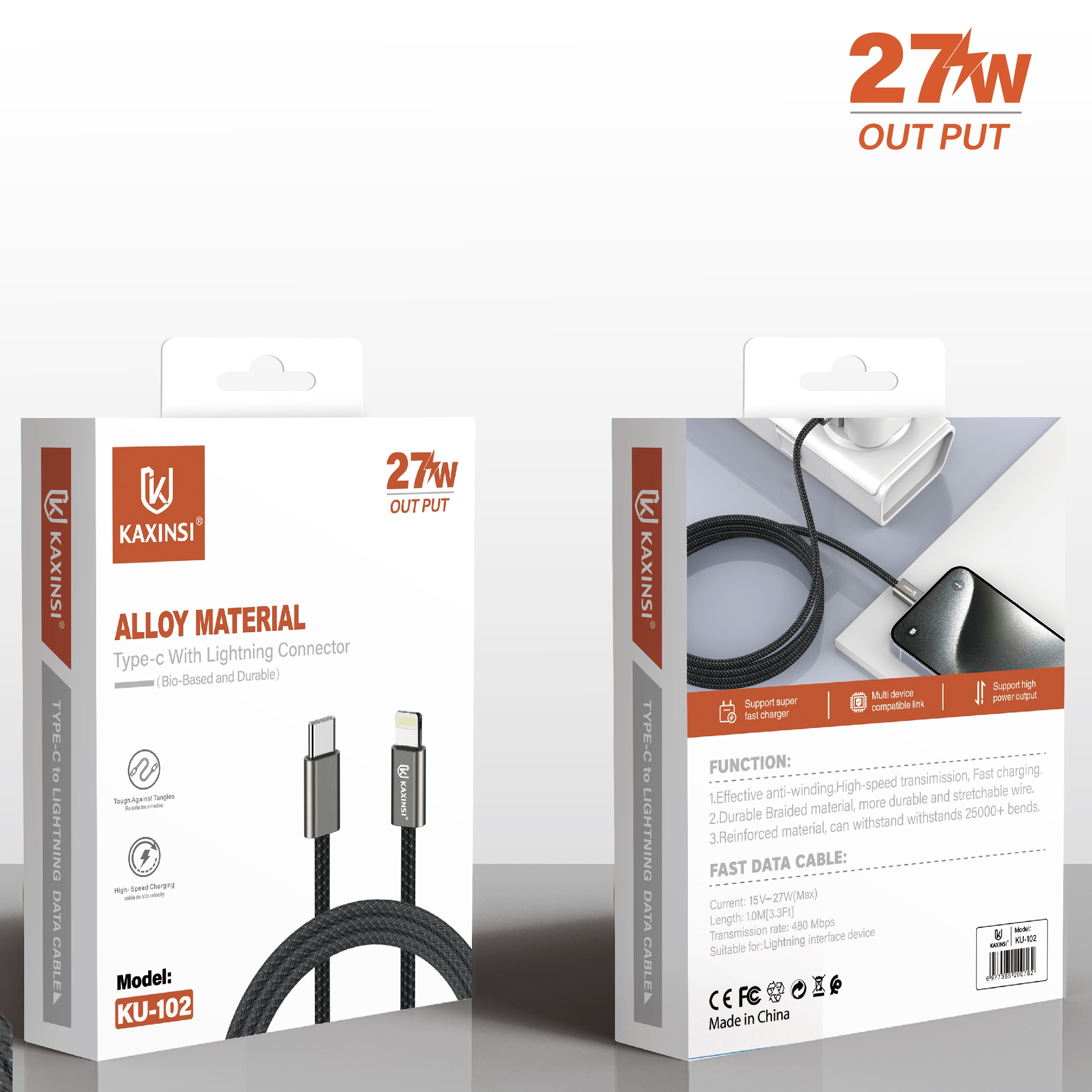 KAXINSI KU-102 Type-C to lightning data cable