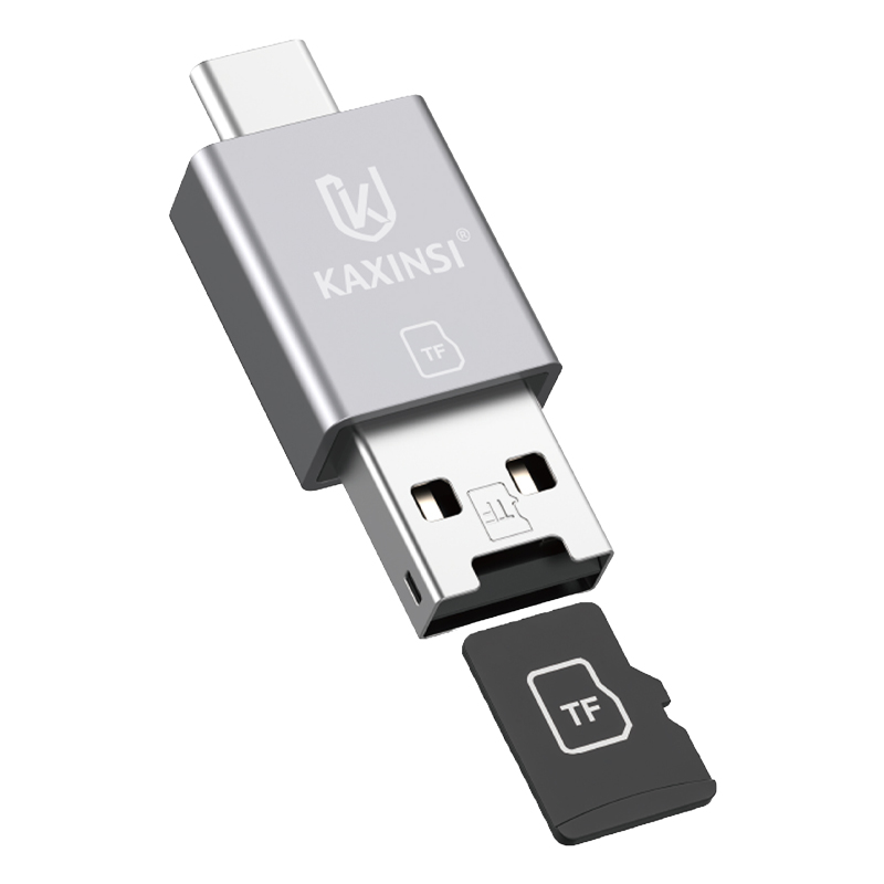 KAXINSI KJ-73 2 IN 1 Card Reader USB-C to USB-A + TF Card