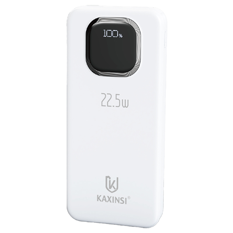 KAXINSI KP-365 10000mah 22.5W LED Fully Charging Power Bank withlightning, T-C, Micro-USB and USB-A Input cables and 2 USB-A and 1 USB-C