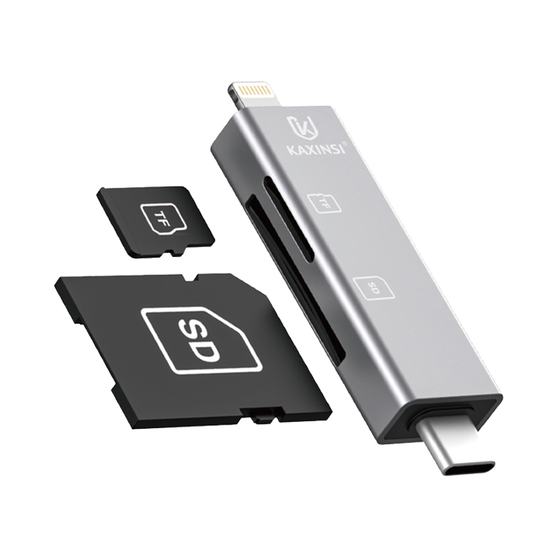 KAXINSI KJ-76  3-IN-1 Card Reader with USB-C or USB-A to SD & TF Card