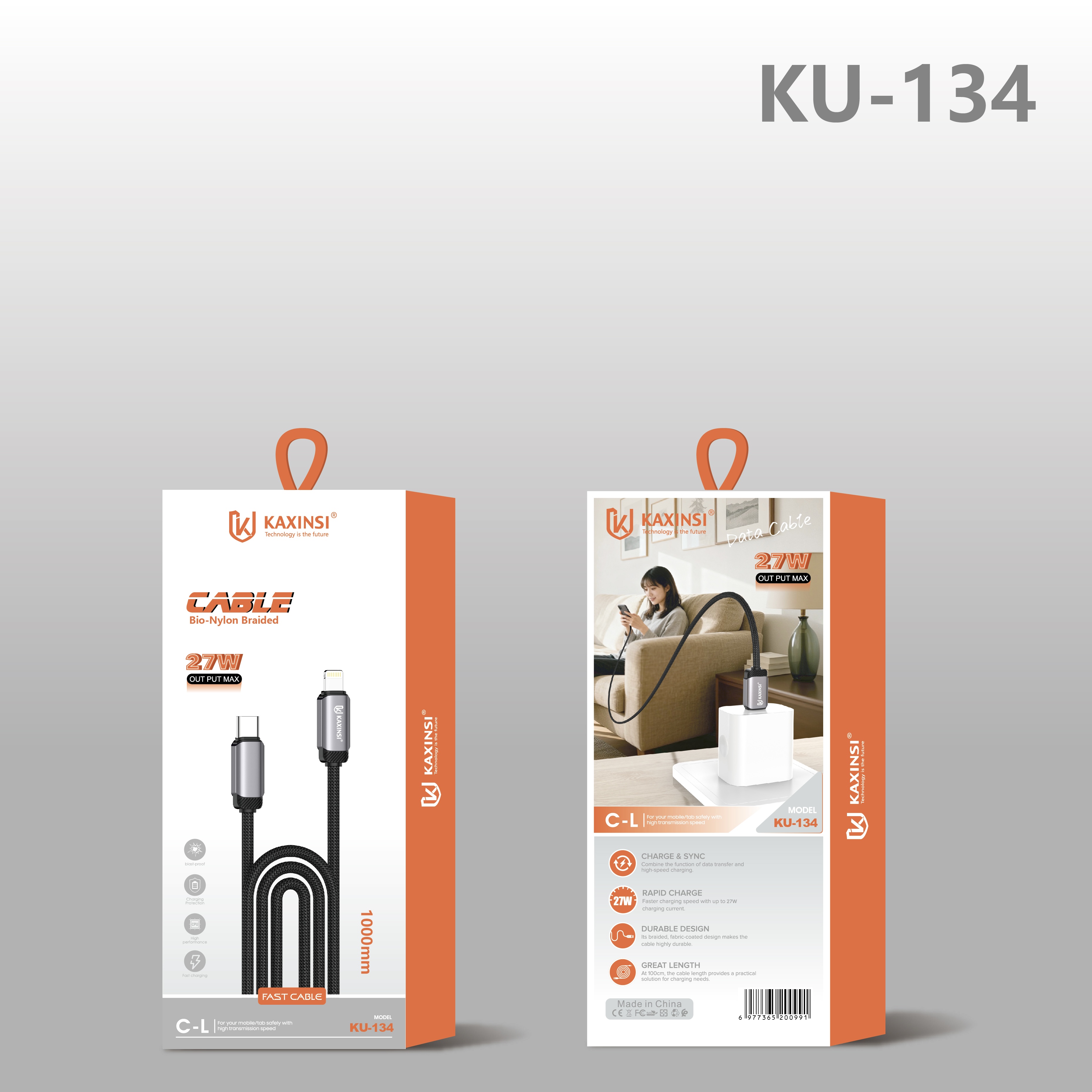 KAXINSI KU-134 27W Type-C to lightning data cable