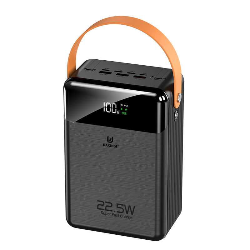 KAXINSI KP-376 80000mah 22.5W LED FastCharging power bank with type-ccable and 3USB-A and 2 USB-C、1lighting and 1 micro