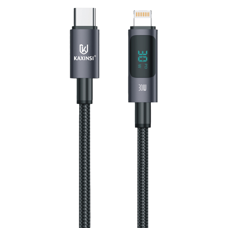 KAXINSI KU-122 30W LED super fast Bio-Nylon Braided cable with Type-C to Lightning Connector
