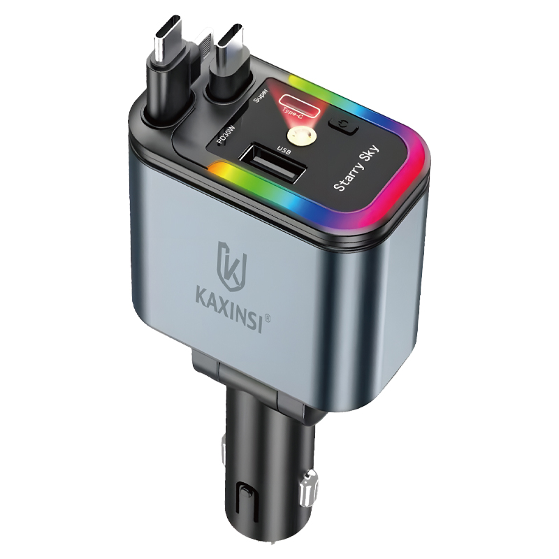 KAXINSI KC-356 120W fast charger with two C cable and USB-C+A and LED Stable Even on Bumpy Rides