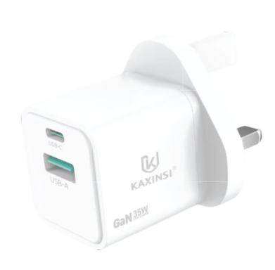 KAXINSI KC-323 35W GaN Fast UK charger with USB-C+USB-A