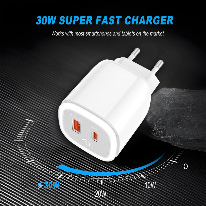KAXINSI KC-345 EU 30W fast charging with convertible charger and UsB-A+C