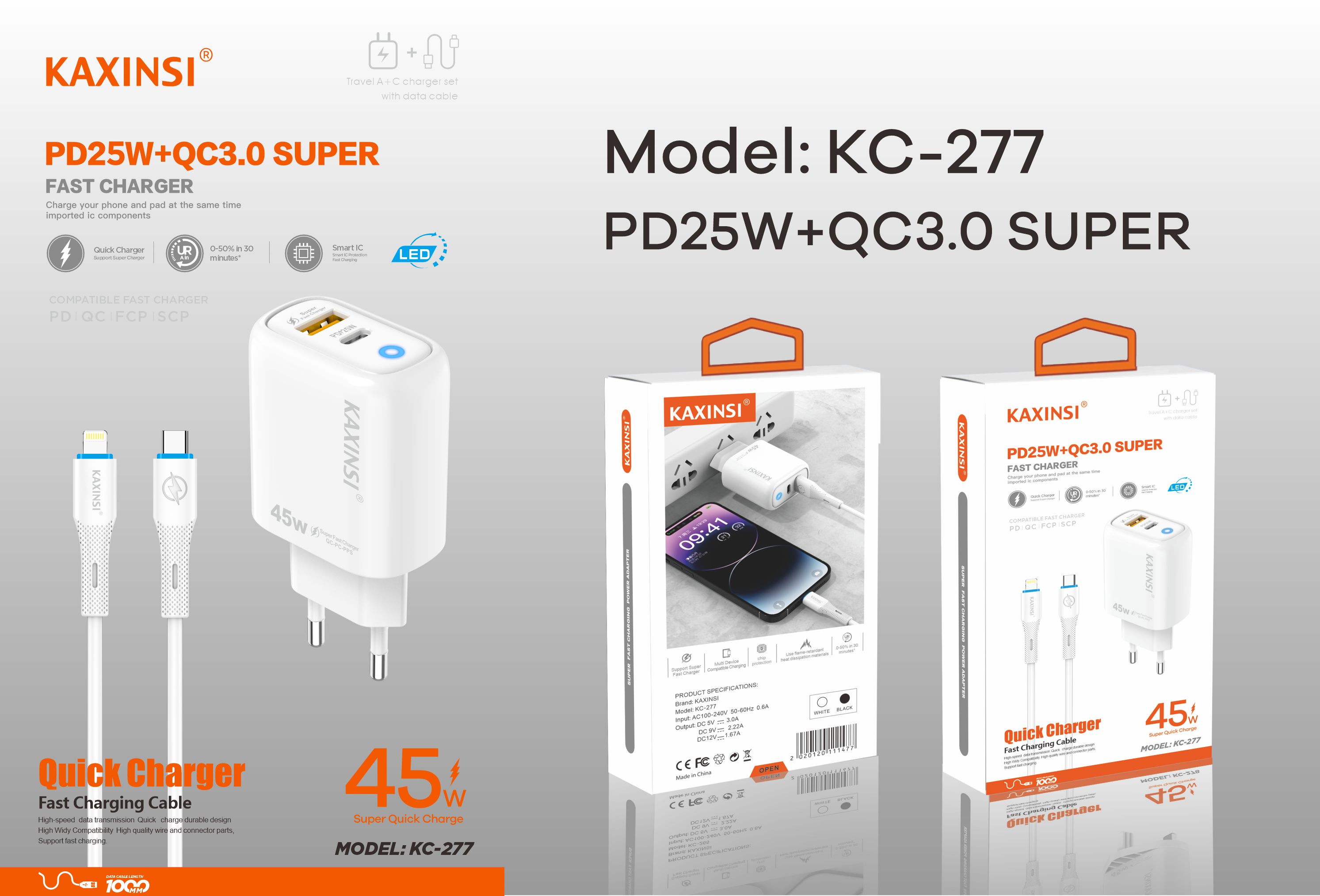 KAXINSI KC-277 EU A+C 45W charger