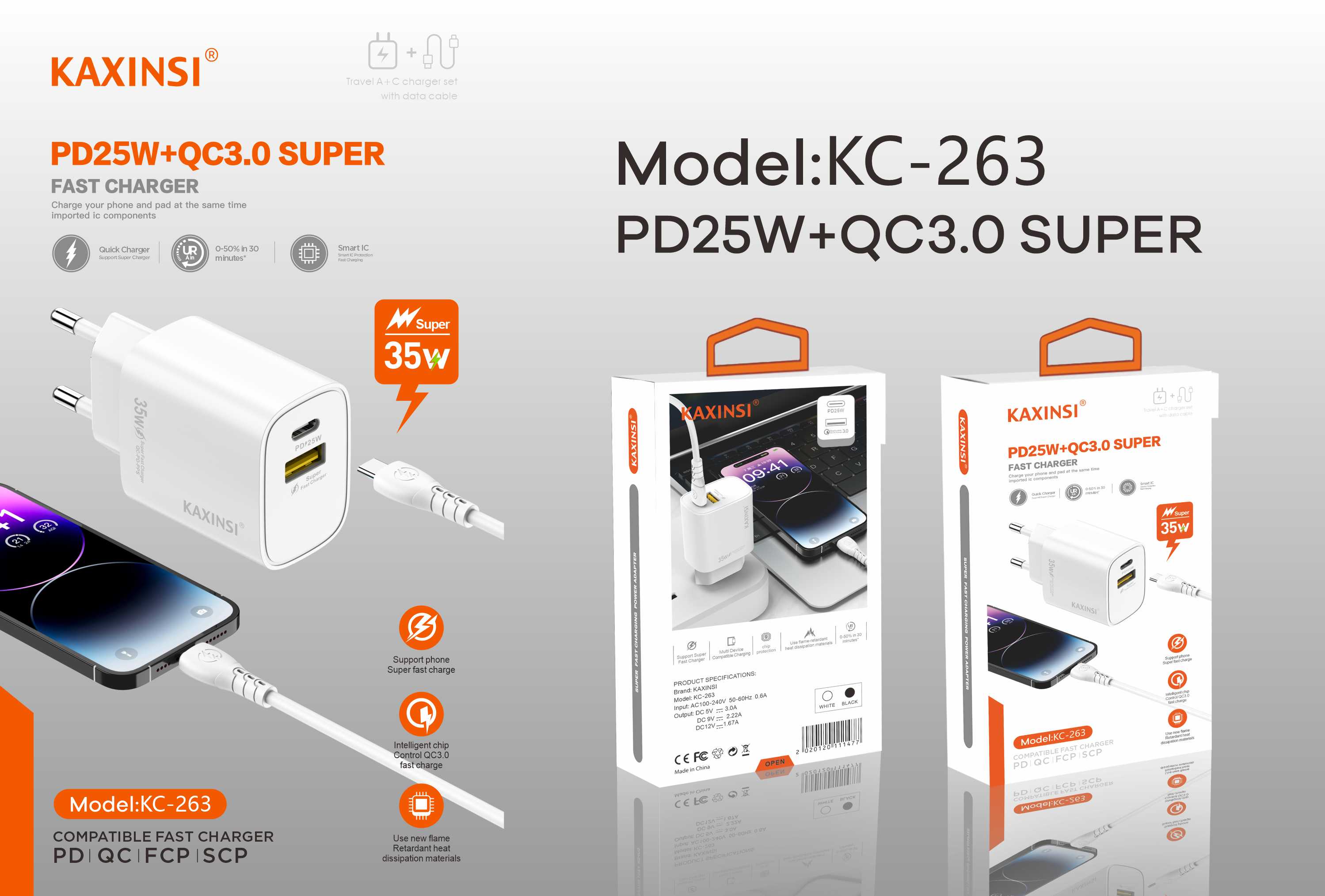 KAXINSI KC-263 EU 35W fast charging with USB-A+C