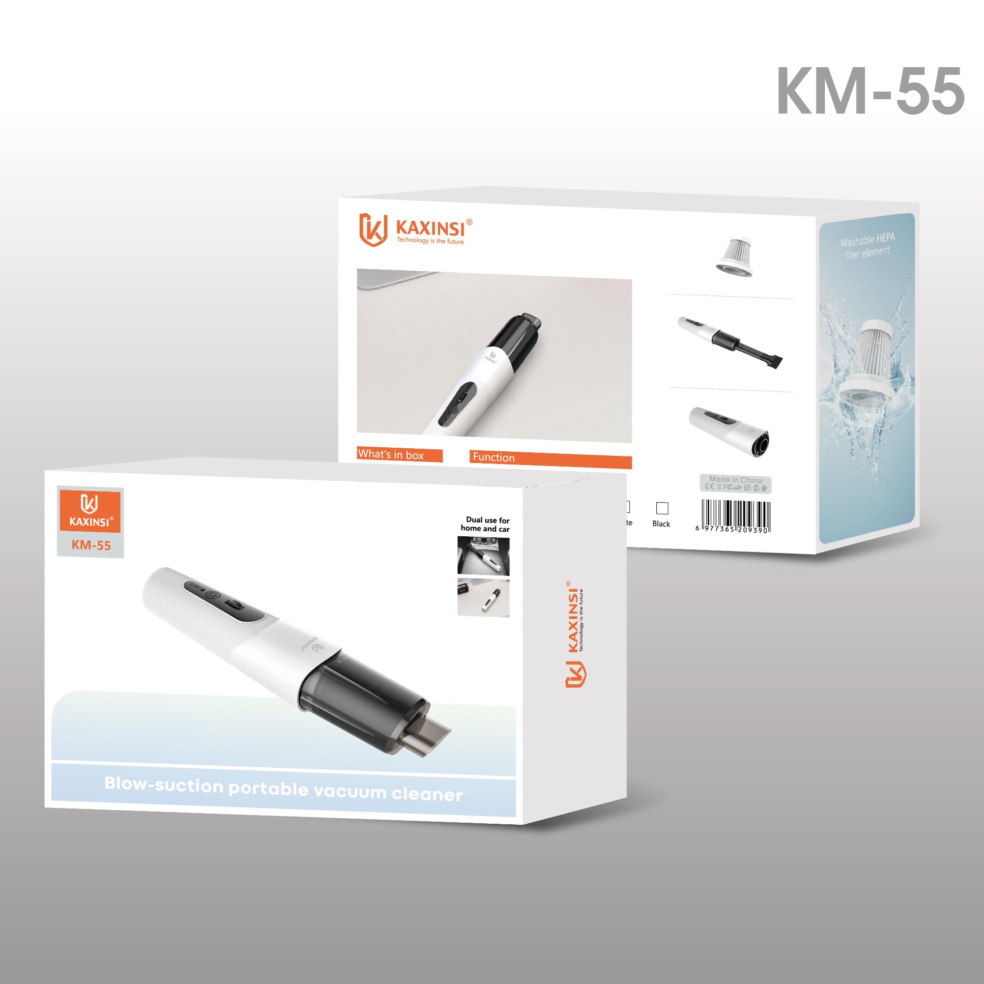 KAXINSI KM-55 Blow-suction portable vacuum cleaner with WashableHEPA fiter element