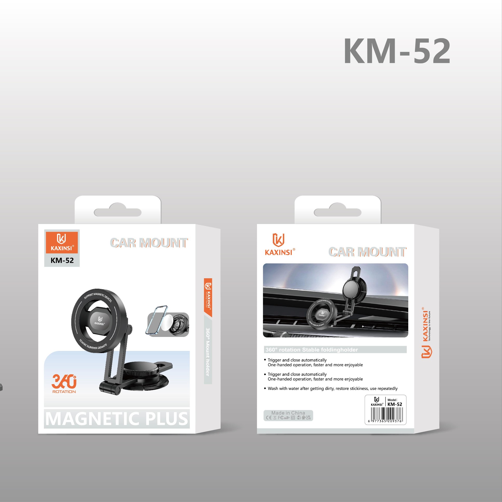 KAXINSI KM-52 360°rotation magnetic plus Car mount