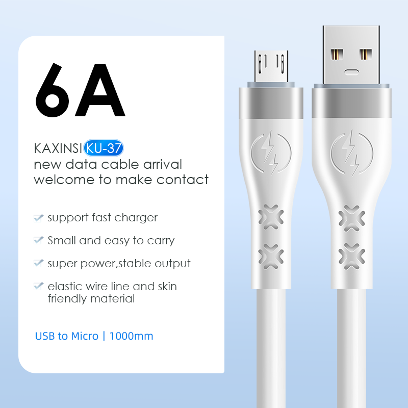 KAXINSI KU-37 OD6.0 1Meter 6A Super fast charging data cable Micro
