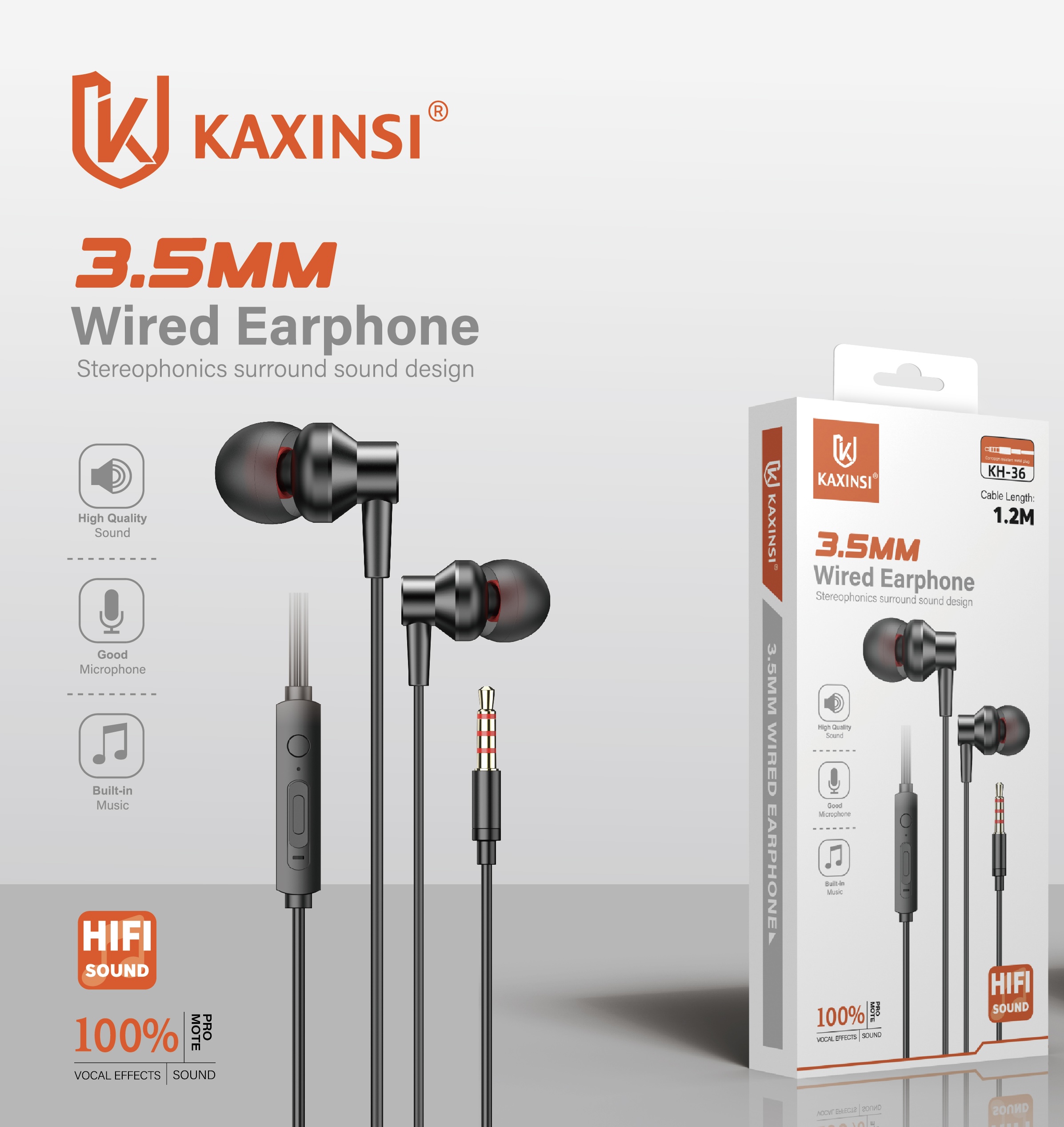 KAXINSI KH-36 Earpods with 3.5mm Connector