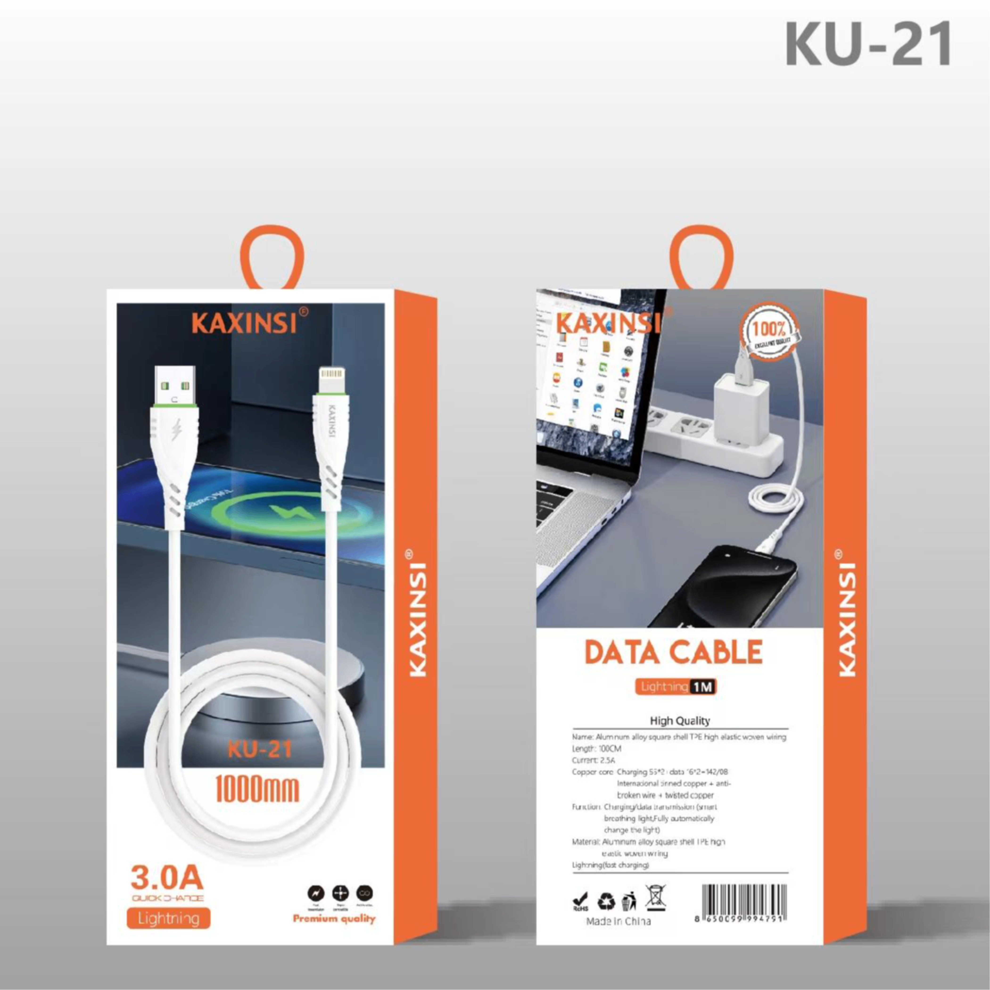 KAXINSI KU-21 1meter 3A Data cable Lighting