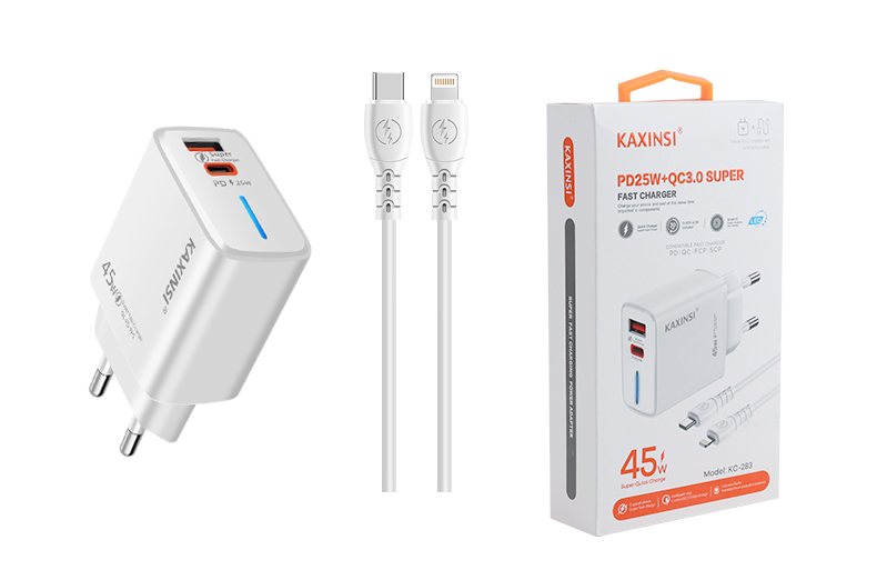 KAXINSI KC-283 EU 45W Super fast-charging with convertible charger and USB-A+C