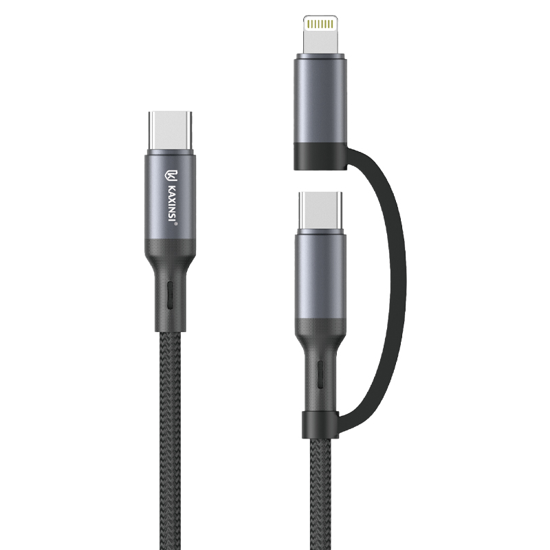 KAXINSI KU-115 27/66W Multi-functional travel data cable Type-C To Type-C&Lightning