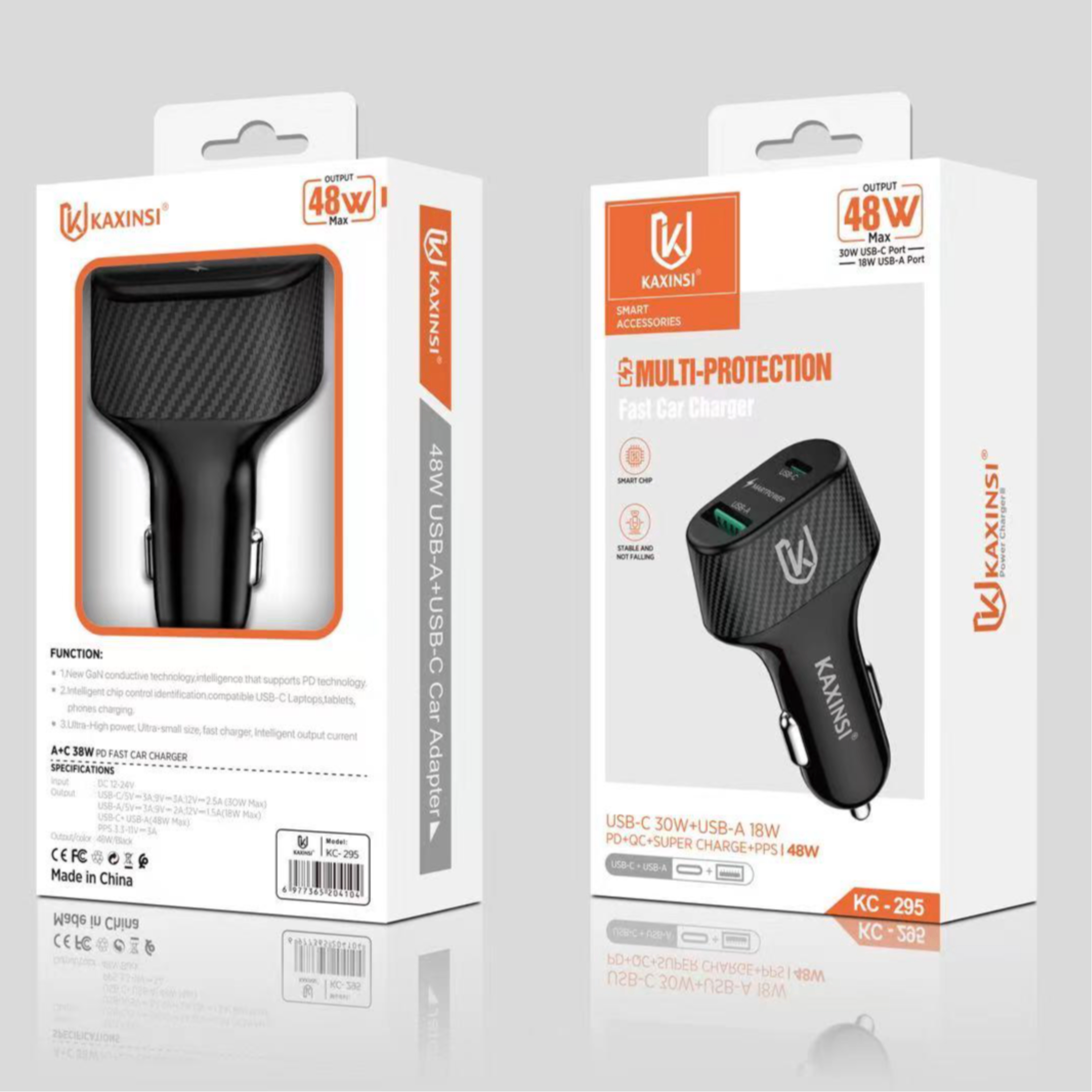 KAXINSI KC-295 48W Fast Car charger withA+C