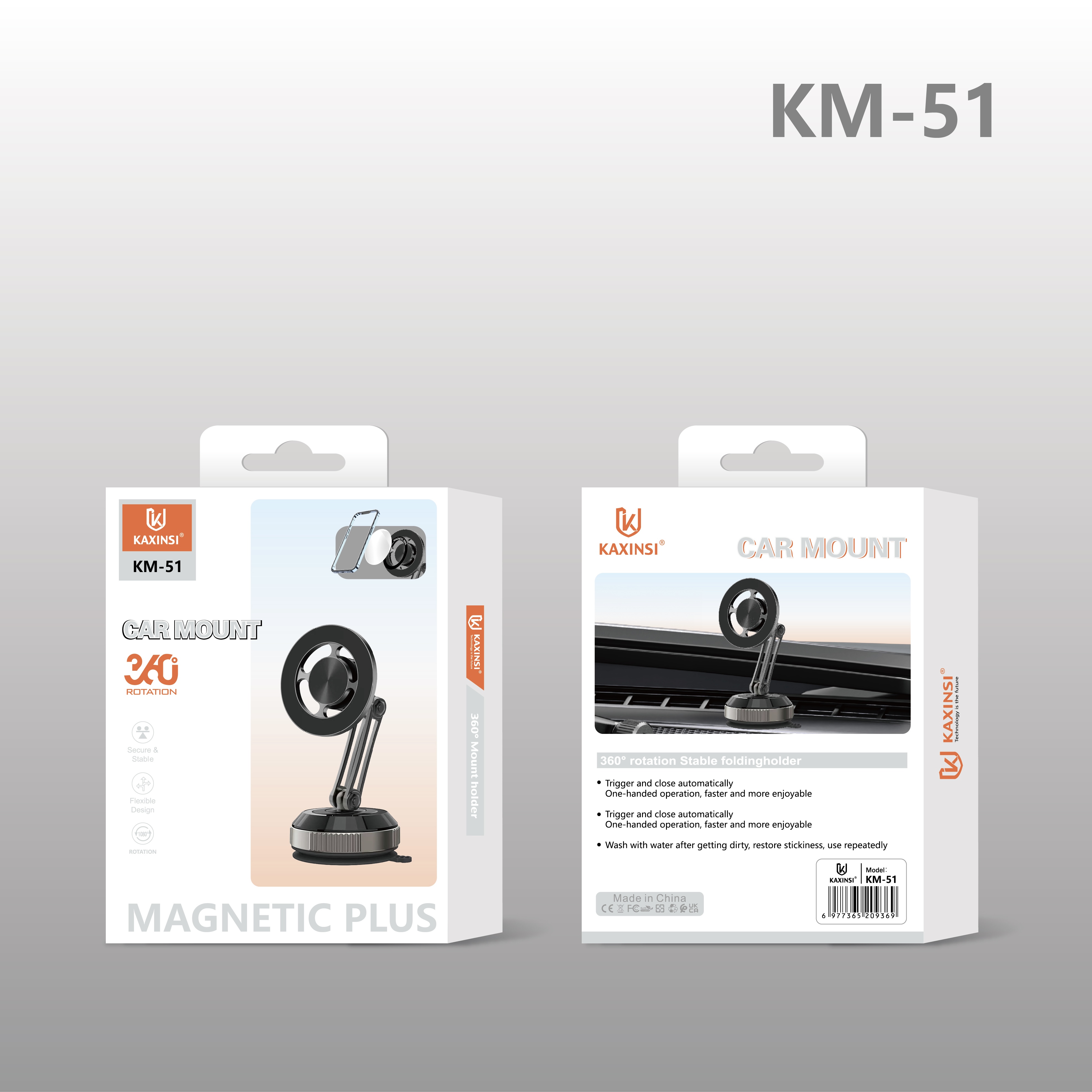 KAXINSI KM-51 360°rotation magnetic plus car mount