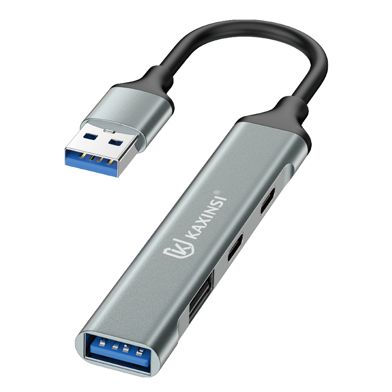 KAXINSI KJ-82  4-IN-1 HUB Adapter USB-A to USB 3.0 + USB-A + 2 USB-C
