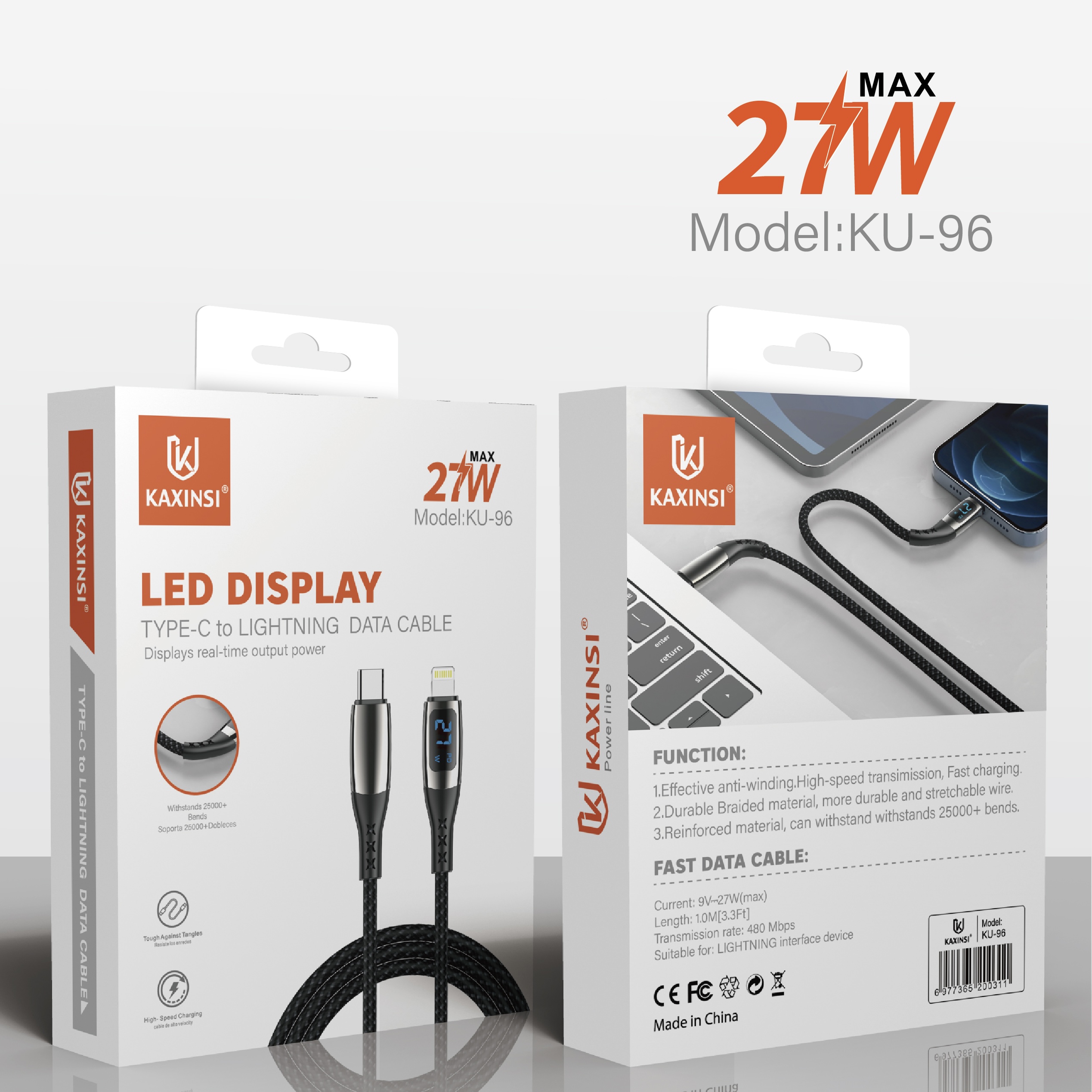 KAXINSI KU-96 Type-C to lightning data cable