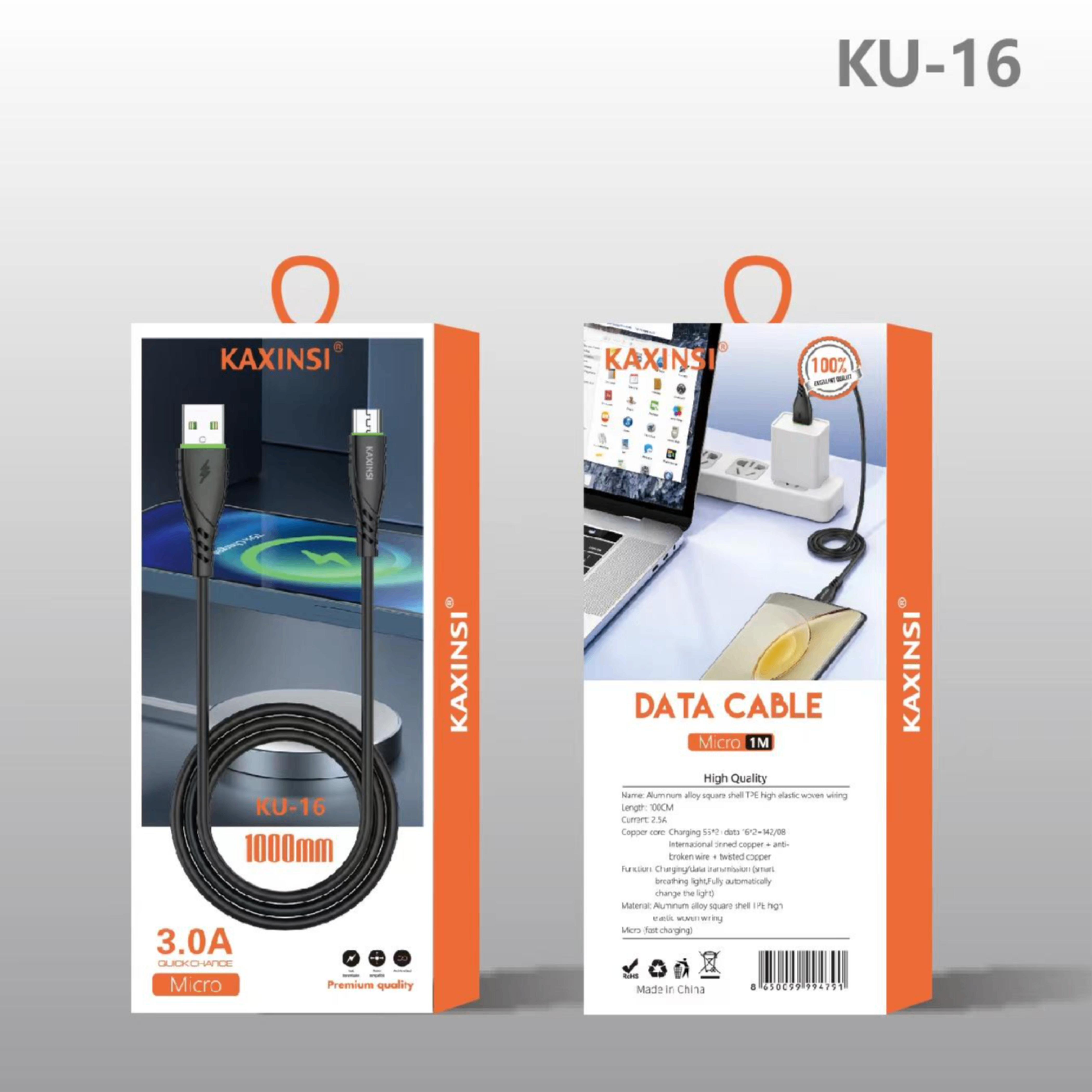 KAXINSI KU-16 1meter 3A Data cable Micro